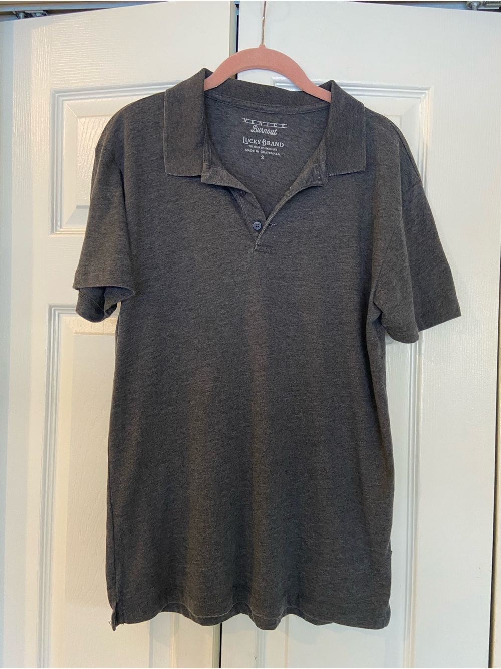 Lucky Brand Men’s Dark Charcoal Polo Shirt